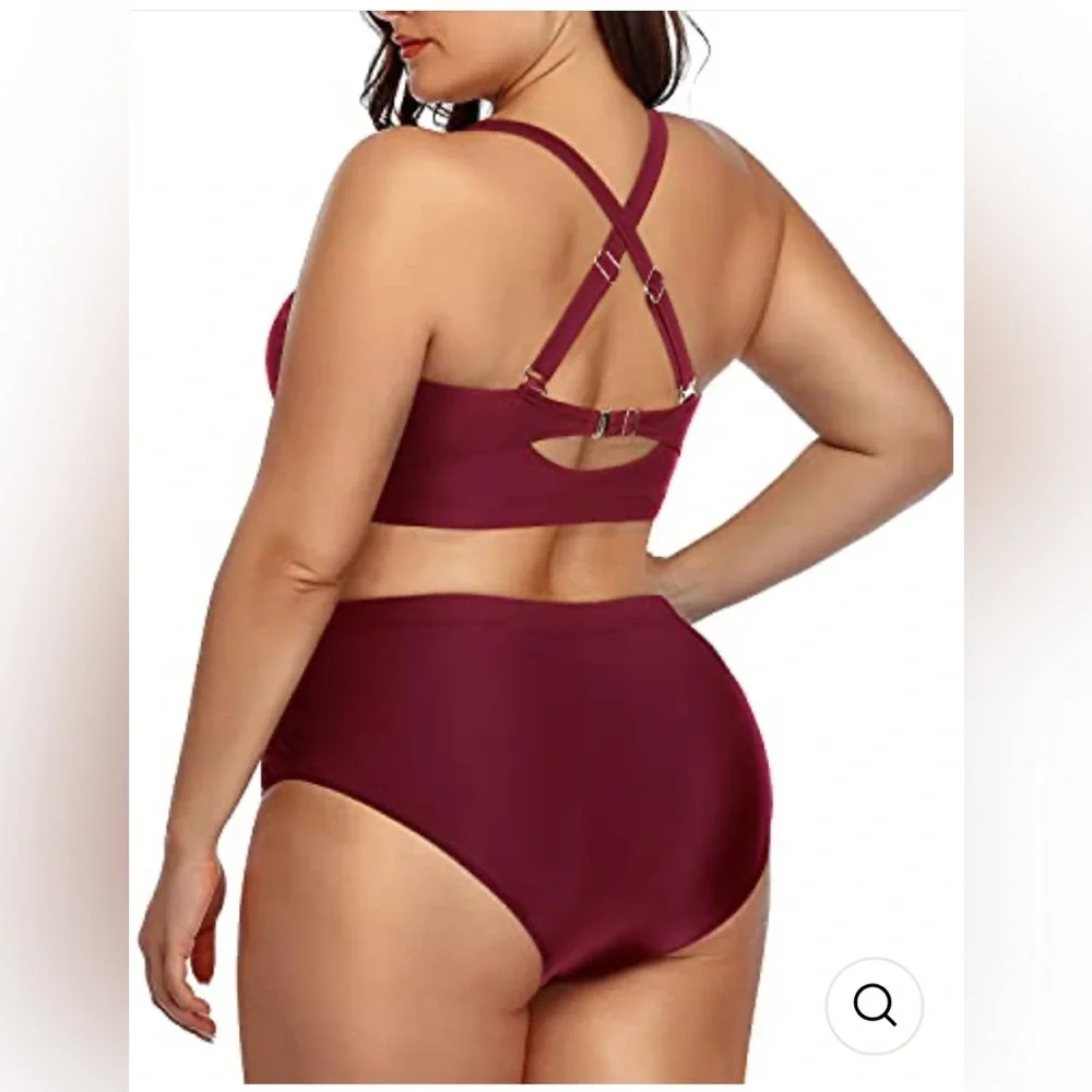 NWT Daci Criss Cross bikini MAROON color